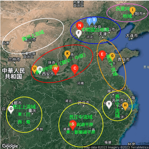 Google Maps Static API による中国の五岳と仏教以前からの聖山