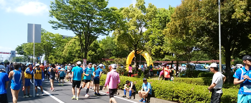 2018年5月、春日部大凧マラソンのスタート前風景