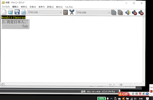チャイニーズパッドと ChineseWriter 10 の画面